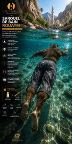 Sarouel de Bain + Musc & Siwak Offert Couvre le Nombril – Séchage Rapide  - Rouaym® – Image 2